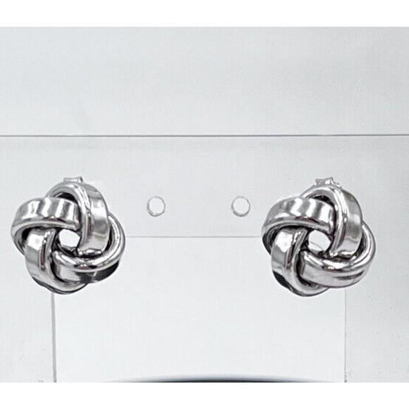 Sterling Silver Dainty Love Knot Post Stud Earring 925 Backs - Picture 1 of 15